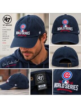 ’47 Brand Chicago Cubs 2016 World Series Hat Navy Adjustable OSFA MLB